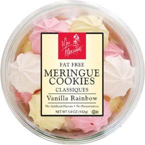 Miss Meringue Classique FAT FREE Meringue Cookies Vanilla Rainbow 5.0 oz. (Pack of 3)