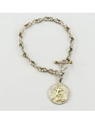 Michou Bali Style Sterling Silver .925 and Vermeil Kanji Bracelet Friendship