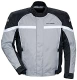 TOURMASTER/CORTECH JETT 2 MOTORCYCLE JACKET SILVER/BLACK SIZE:LRG