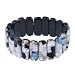 Pugster Silver Foil White And Blue Flower Brown Murano Glass Bracelet