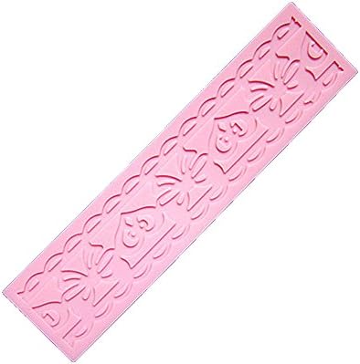 Longzand Molds HY1-163 DIY Cake Decorating Mold with Silicone Lace Mold Mat, Fondant Mold and Silicone Sugar Craft Molds, Pink