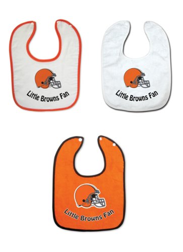 Cleveland Browns 3 Pack Snap Bib Set
