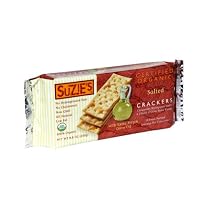Suzie's 100% Organic Crackers, Salted with Extra Virgin Olive Oil, 8.8-Ounce Packages (Pack of 12)