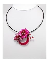 Flower Dyed Mother of Pearl Necklace In Zinc
