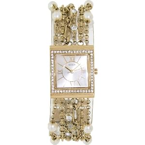 GUESS U0140L2 Yellow Gold-Tone Embellished Bracelet Watch