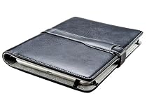 M-Edge Prodigy Genuine Leather Kindle Jacket with Hinge (Fits 6" Display, Latest Generation Kindle), Smooth Black