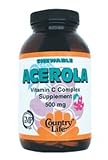 Country Life Acerola C 500 mg, 90 wafers
