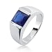 Bling Jewelry Blue Sapphire Color CZ Engagement Ring for Men - Size 13