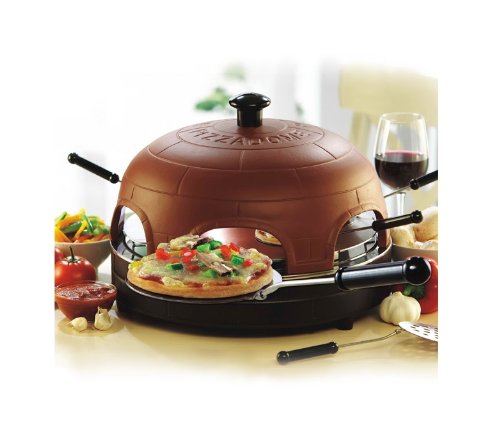 Pizza Oven 4 - Get the Italian restaurant taste in your own home - Suitablbe for baking cookies, mini or large pizza's. With REAL TERRACOTTA DOME. Great for children and adults, for entertaining guests or kids parties!