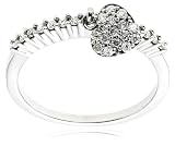 14k White Gold Diamond Dangle Heart Mom Ring (1/4 cttw, H-I Color, I2 Clarity)