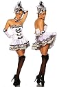 LH Dessous - 11794 "BIG SET" Gr&ouml;&szlig;e S-M.Traumhaftes Karneval Garde Kost&uuml;m - bestehend aus Kleid mit volumin&ouml;sen silbernen Voilants mit B&uuml;gel-BH-Cups + Handschuhe+Halsband mit Satinschleife +Stoffhut