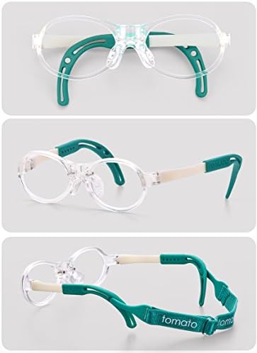 Tomato Glasses Eye Frames (For Babies) - Super Flexible, Ultralight weight, Non Slip Nose Pads for Babies (37-13, Green)