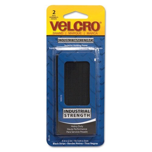Velcro Products  Velcro  Industrial Strength StickyBack Hook & Loop Fastener Strips, 4 x 2, Black  Sold As 1 Pack Picture