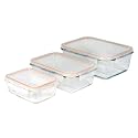 Lock and Lock 6pc Glass Lock Set - Clear (11.84 Cups)