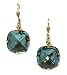 Catherine Popesco 14k Gold Plated Indian Sapphire Swarovski Crystal Square Dangle Earrings