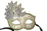 Beautiful Venetian Mask Mardi Gras Cascade Blue/gold