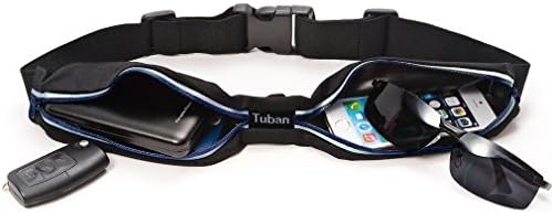 TUB Running Belt - Wasit Bag for Runner during Workouts, Cycling, Hiking - 2 Large Packs Fit for iPhone 6 / 6 Plus &amp; Samsung Galaxy - Waterproof, Adjustable &amp; Reflective - Best Exercise Runner Belt