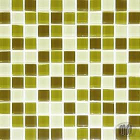 Montego Sela Rain Forest Blend 1x1 Cystallized Glass Blend Mosaic 12 x 12 In. Kitchen Backsplash