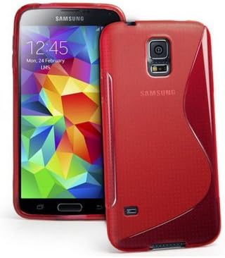 Zone Shop (TM) Samung Galaxy S5 S-Line Series Red TPU Durable Flexible Gel Rubber Case Cover for Samsung Galaxy S5 SV S V i9600 By Zone Shop