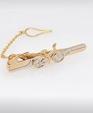 Bicycle Metal Plated Tiebar With Free Striped Reusable Gift Box