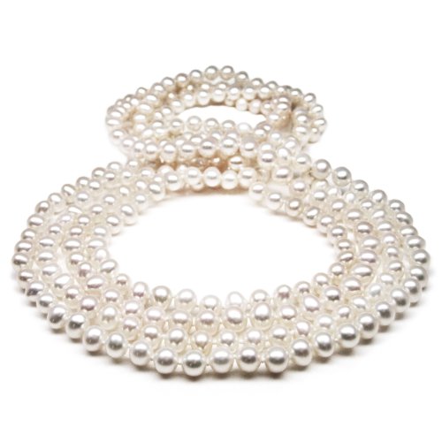 HinsonGayle Glamour Collection Handpicked Ultra-Luster White Cultured Pearl Rope Necklace (82 Inches) HinsonGayle Glamour Collection Handpicked Ultra-Luster White Cultured Pearl Rope Necklace (82 Inches)