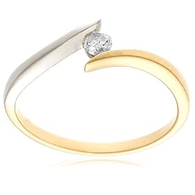 10k Two-Tone Gold Diamond Bypass Ring (1/8 cttw, I-J Color, I2-I3 Clarity)