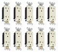 Altus 20 Amp Light Almond Commercial Grade Decorator Duplex Receptacle, 10-Pack