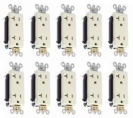 Altus 20 Amp Light Almond Commercial Grade Decorator Duplex Receptacle, 10-Pack
