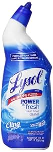 Lysol Cling Gel Toilet Bowl Cleaner, Ocean Scent, 24 Ounce (Pack of 4)