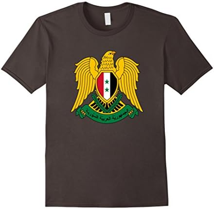 Men's Syria Coat Of Arms Syrian Emblem Symbol T-Shirt Large Asphalt