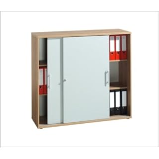 Hammerbacher Schiebetürenschrank 3OH Nussb/silber