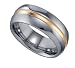Comfort Fit Tungsten and Gold Mens Wedding Band " Size 11 "
