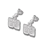 Dale Earnhardt Jr #88 SMALL 3/8 Sterling Silver BALL POST EARRINGS