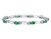 Emerald Gemstone with Diamond Accent Bracelet in Sterling Silver