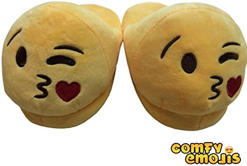 EMOJI SLIDES SLIPPERS CUSHION EMOJI SLIPPERS - BASED IN USA (Kids, SIDE KISS SIDE KISS SIDE KISS FACE)