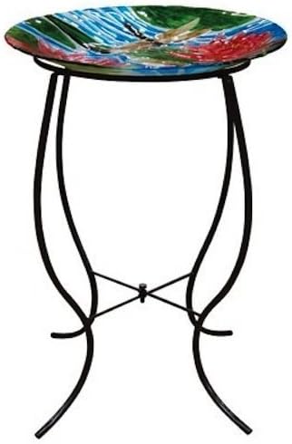 ALPINE CORPORATION JAY104A-18 Dragonfly Birdbath, 18 by 28"