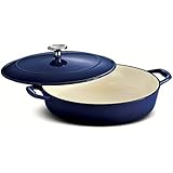 Tramontina Enameled Cast Iron Covered Braiser, 4-Quart, Gradated Cobalt