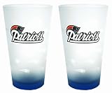 New England Patriots Frosted Pint Glass (16-Ounce, Set of 2)