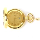 Colibri Hunting Case Goldtone Pocket Watch Leather Design PWS095885