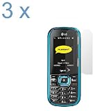 Durable Clear Reusable LCD Screen Protector -3 Pack for Sprint LG Rumor2 LX265 Cell Phone