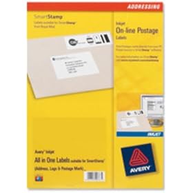 Avery Inkjet SmStamp Online Post Labels 25S White