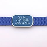 Collar Tag - Rectangle Shape Pet ID Tag. Our custom engraved dog & cat pet tags are stylish and silent and attach flat to any collar.