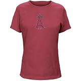 Majestic Los Angeles Angels of Anaheim Ladies Heather Red Big Time Play Vintage T-shirt