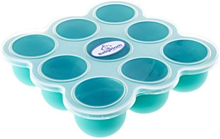 Baby Pinch Boutique Silicone Freezer Tray with Clip-on Lid for Baby Food Storage (Turquoise)