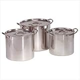 3 STAINLESS STEEL STOCK POTS & LIDS
