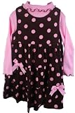 Fall Winter Rare Editions Girls Brown/Pink Polka Dot Jumper Dress