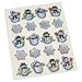SHEET OF 20 RAISED GEL STICKERS 12 SNOWMEN 8 SNOWFLAKES C11