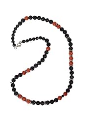 Sterling Silver Diamond Pave Gemstone Bead Necklace Gift Jewelry