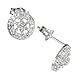 10k White Gold Diamond Cluster Earrings (1/8 cttw, title=