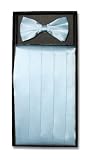 SILK Cumberbund & BowTie BABY BLUE Men's Cummerbund & Bow Tie Set